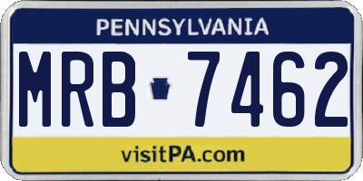 PA license plate MRB7462