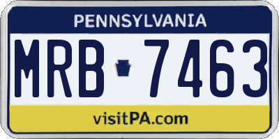 PA license plate MRB7463