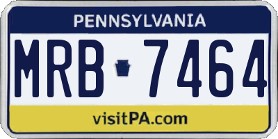 PA license plate MRB7464