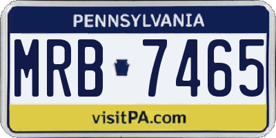 PA license plate MRB7465