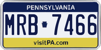 PA license plate MRB7466
