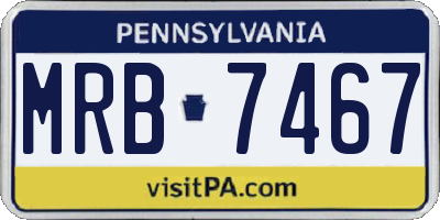 PA license plate MRB7467