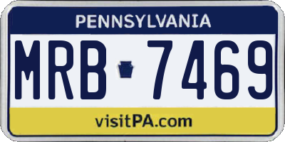 PA license plate MRB7469