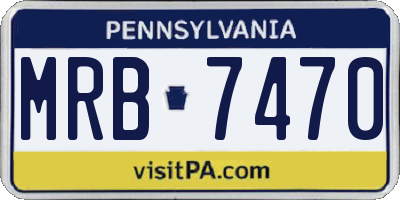 PA license plate MRB7470