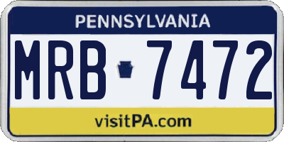 PA license plate MRB7472