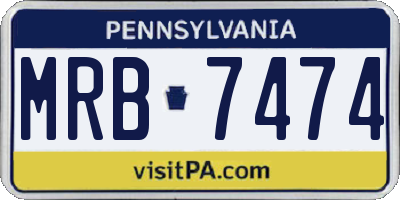 PA license plate MRB7474