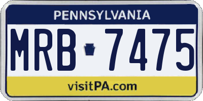 PA license plate MRB7475