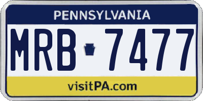 PA license plate MRB7477