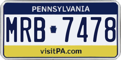 PA license plate MRB7478