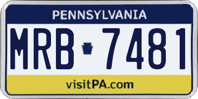PA license plate MRB7481