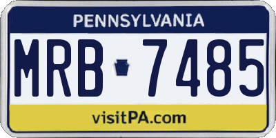 PA license plate MRB7485