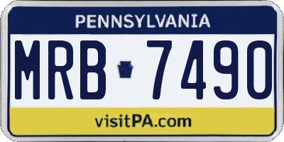 PA license plate MRB7490