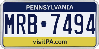 PA license plate MRB7494