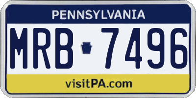 PA license plate MRB7496