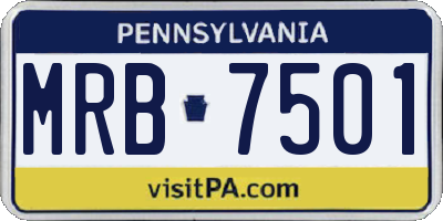 PA license plate MRB7501