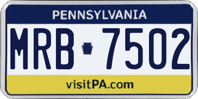 PA license plate MRB7502