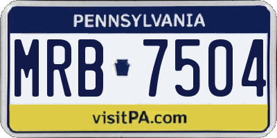 PA license plate MRB7504