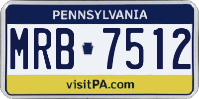 PA license plate MRB7512
