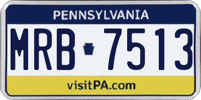 PA license plate MRB7513