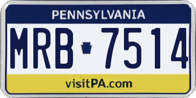 PA license plate MRB7514