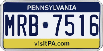 PA license plate MRB7516