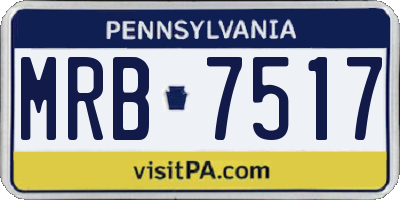 PA license plate MRB7517