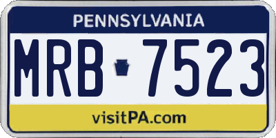 PA license plate MRB7523