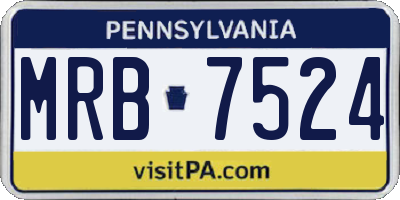 PA license plate MRB7524