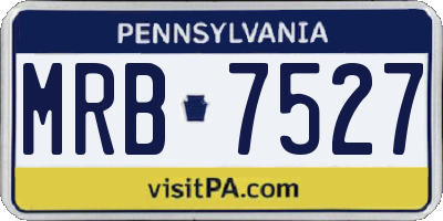 PA license plate MRB7527