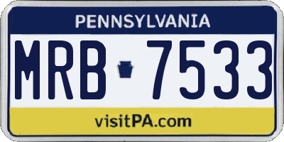 PA license plate MRB7533