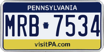 PA license plate MRB7534