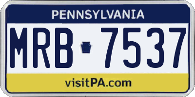 PA license plate MRB7537