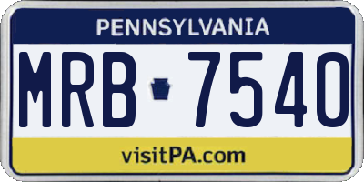PA license plate MRB7540