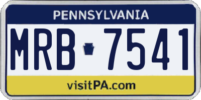 PA license plate MRB7541