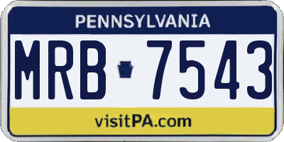 PA license plate MRB7543