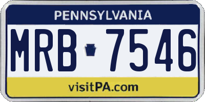 PA license plate MRB7546