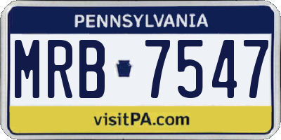 PA license plate MRB7547