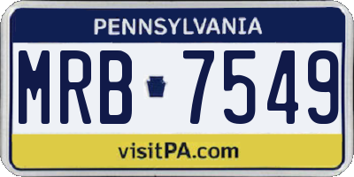 PA license plate MRB7549