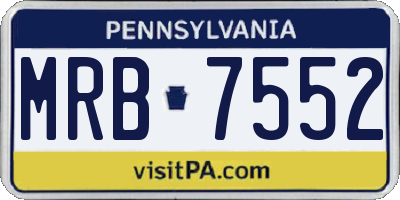PA license plate MRB7552