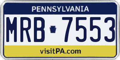 PA license plate MRB7553