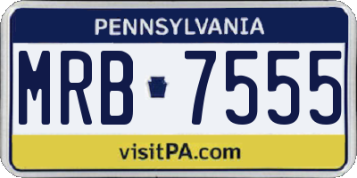 PA license plate MRB7555
