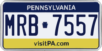 PA license plate MRB7557