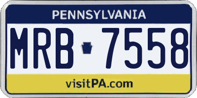 PA license plate MRB7558