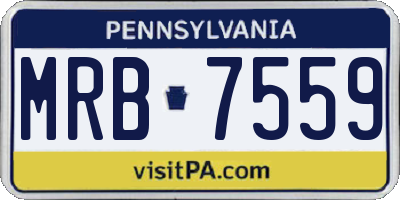 PA license plate MRB7559