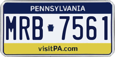 PA license plate MRB7561