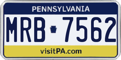 PA license plate MRB7562
