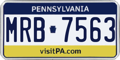 PA license plate MRB7563