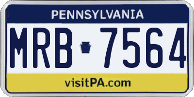 PA license plate MRB7564