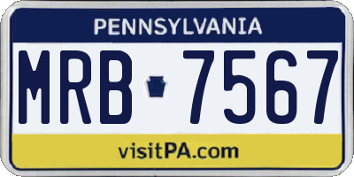 PA license plate MRB7567