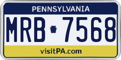 PA license plate MRB7568